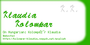 klaudia kolompar business card